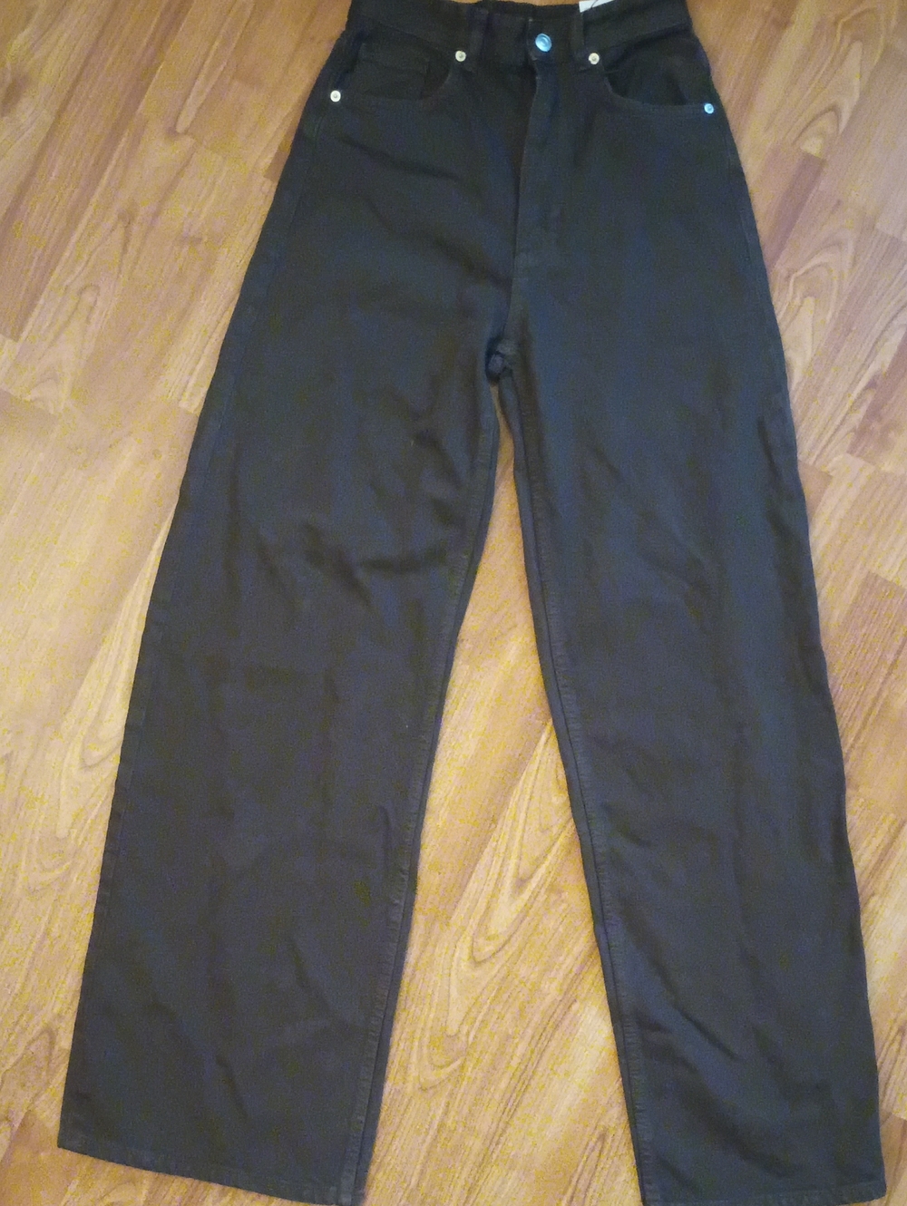 Zara Women's Black High-Waist Wide-Leg Pants